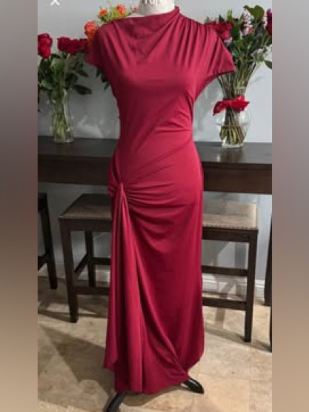 Brand new  Women's Burgundy Long Formal Party Evening Dress small
